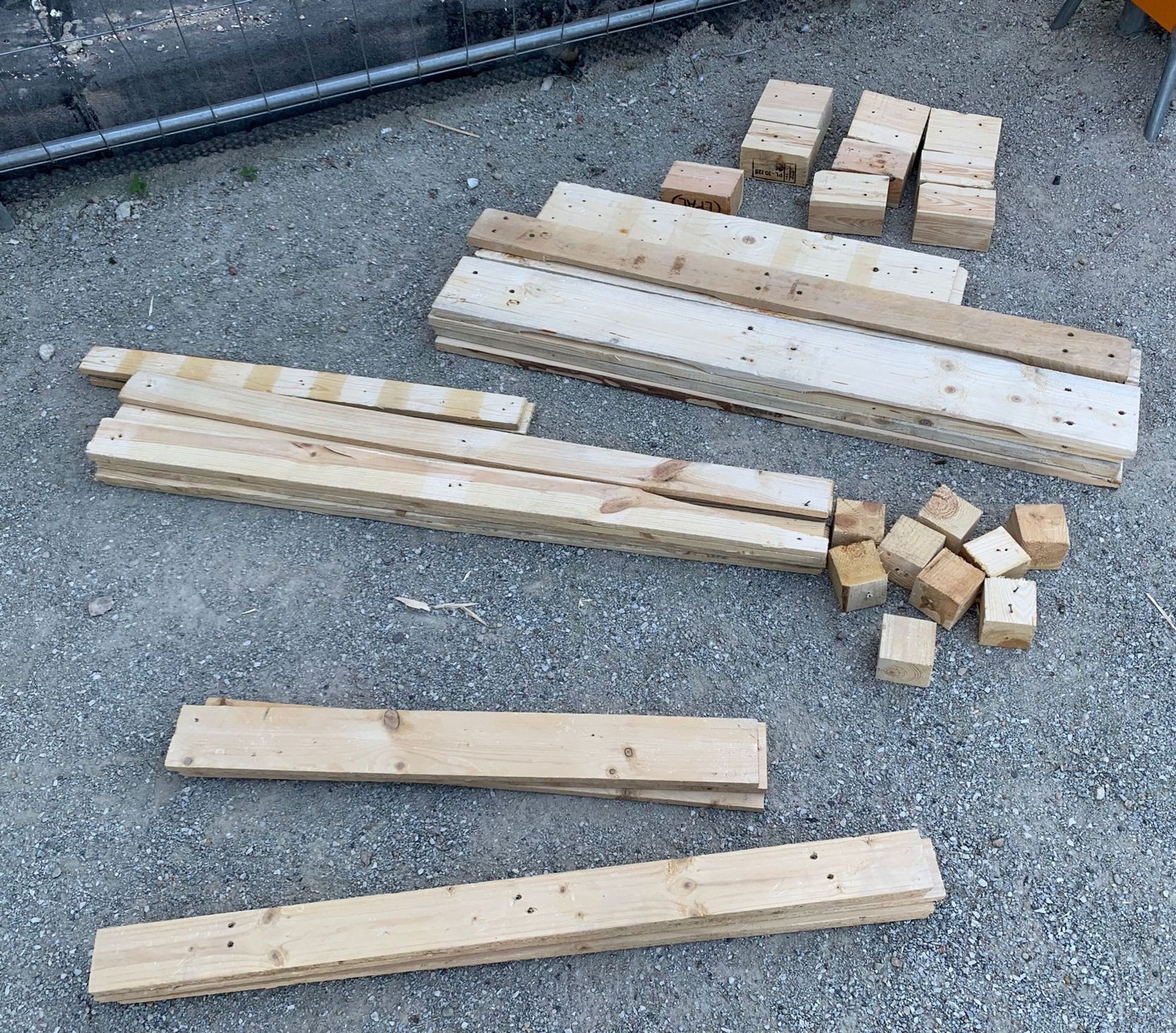 All wood pieces separated