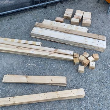 All wood pieces separated