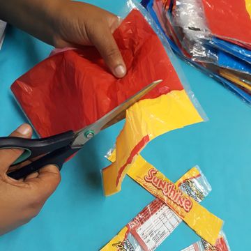 Cutting the last few strips